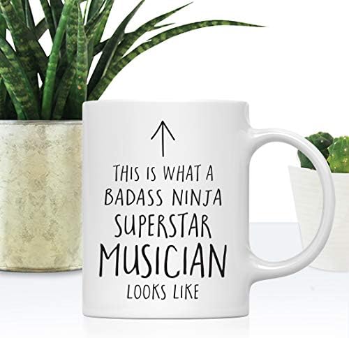 Andaz Press Funny 11oz. Ceramic Coffee Tea Mug Gift, This is What a Badass Ninja Superstar Musician Looks Like, 1-Pack, Birthday Christmas Gift Ideas