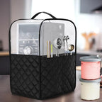 LUXJA Transparent Top Dust Cover Compatible with Ninja CREAMi NC501, NC301, NC299AMZ, Ice Cream Maker Dust Cover Fits Ninja Ice Cream Maker Machine with Accessories Pockets, Black