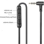 Replacement Audio Extension Cable, Cord Wire only for Bose QuietComfort QC15 Headphones with in line Mic (Black)