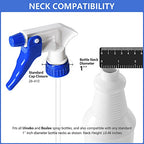 6 Pack Universal Spray Bottle Replacement Nozzle, Mist & Stream Trigger Sprayer for 16oz 24oz 32oz Bottles, Heavy Duty Mister Head Part w/ 10.2 Inch Tube for Cleaning Solutions, Car Detailing