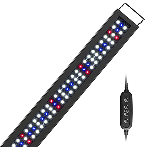 NICREW Full Spectrum Planted LED Aquarium Light, with Timer, for Freshwater Fish Tank, 48-60 Inch, 32 Watts