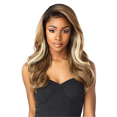 Sensationnel What lace 13x6 Wigs - zelena lacefrontal hand tied glueless synthetic with natural density preplucked hairline (T1B/27)
