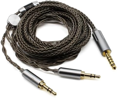 Youkamoo 4.4mm Cable Compatible for Hifiman HE4XX, HE-400i Headphones 8 Core Braided Silver Plated Replacement Audio Upgrade Cable (4.4mm to Dual 3.5mm Male Version)