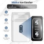 NEWBULIG Nugget Ice Makers Countertop, Portable Nugget Ice Machine, Ready in 6 Mins, 24lbs in 24Hrs, Auto-Cleaning, with Basket and Scoop, for Home, Kitchen, RV, Camping, White