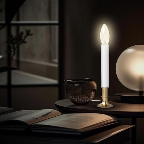 CREATIVE HOBBIES Replacement Light Bulbs for Electric Candle Lamps, Window Candles, & Chandeliers - 7 Watt Candelabra (E12), Clear, Steady Burning, 120v 7w Bulb - Pack of 12