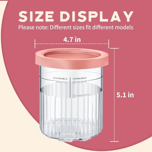 for Ninja Creami Deluxe 11-in-1 Cups and Lids - 4 Pack 24oz Replacement Containers Compatible with NC500 & NC501 Series Ice Cream Makers Deluxe | Airtight, Anti-Slip, Dishwasher Safe