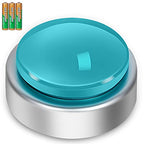 BATVOX Large Talking Button Clock, Talking Alarm Clock with Volume Control, Telling Time and Day of The Week, Alarm, Gift Clock for Mother,Father,Seniors,Elderly,Blind People (Silver&Blue)