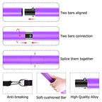 Pilates Bar Kit with Resistance Bands(4 x Bands),3-Section Pilates Bar with Stackable Bands Workout Equipment for Legs,Hip,Waist and Arm (Adjustable(Purple 40/50lbs))