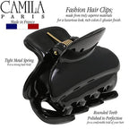 Camila Paris CP3554 French Hair Clip for Women, Small, Black 1.5 Inch Girls Hair Claw Clips Jaw Fashion Durable Styling Hair Accessories for Women, Strong Hold No Slip Grip, Made in France