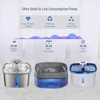 Veken Replacement Pump for 67oz, 95oz and 135oz Pet Fountain Cat Water Fountain Dog Water Fountain Ultra Quiet Long Lifespan Water Pump, USB Cable, LED Lights