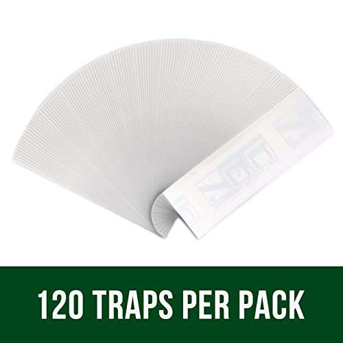 Garsum 120 Pack Window Fly Sticky Traps Indoor Clear,House Fly Paper Bug Catcher, Fly Tape Glue Strips Gnat Killer Window Decal for Home