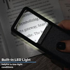 CARSON MiniBrite LED Lighted Slide-Out Aspheric Magnifier with Protective Sleeve (PO-55), 5X, Gray