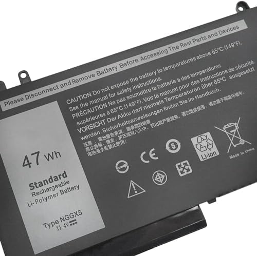 New NGGX5 Laptop Battery Replacement Compatible with Dell Latitude E5270 E5470 E5570 Precision M3510 Series Notebook JY8D6 954DF 0JY8D6 451-BBUN 451-BBUJ RDRH9 (11.4V 47Wh)