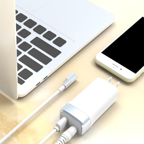 45W 60W Mini Charger Compatible with Mac Book Air 11/13 inch, Magnetic 1st-Gen L Type Connector, Portable Travel Replacement USB Adapter A1374 A1244 A1370 A1369 A1377 A1237 (Before Mid 2012)