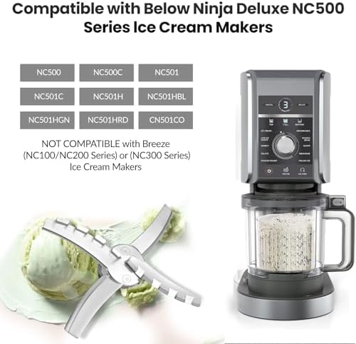 Replacement Paddle Compatible with Ninja Creami NC501 Series Ice Cream Makers,Replacement Parts Blade for Ninja Ice Creami Accessories for NC500, NC501, NC501H, NC501HBL, NC501HGN and CN501CO