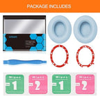 Ear Pads Replacement for Beats Studio 3 - GEVO Earpad Cushions for Beats Studio 2 3 Wired Wireless - Headphone Cover Parts with Strong Adhesive (Crystal Blue)