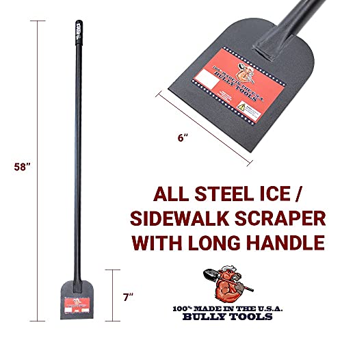 Bully Tools 92200 Heavy Duty Sidewalk and Ice Scraper with Long Steel Handle