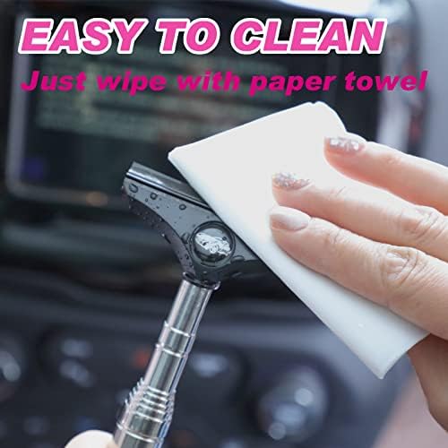 Side Mirror Squeegee, 2 PCS Car Mirror Squeegee, Retractable Car Rearview Mirror Wiper for All Vehicles, Universal Automotive Accessories(Black/Pink)