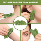 2PCS Jade Stone Gua Sha Set Face Massager Jade Gua Sha Facial Tools Body Lymphatic Drainage Massager Face Guasha Face Sculpting Tool Skin Care Set Gifts for Women Gua Sha Sculpting for Tighten Skin