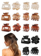 16 PCS Small Hair Clips for Women & Girls, Durable Matte Claw Clips for Thin Hair, Strong Hold Medium Hair Claw Clips, Mini Hair Clips, Cute Hair Accessories Amber Color Valentine's Day Gifts Holiday