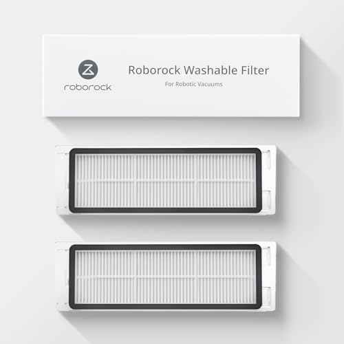 roborock 2 Pack Washable Filter for C1, E2, E3, E4, E5, S4, S5, S5 Max, S6, S6 Pure, S6 MaxV and Q5 Robot Vacuum Cleaners, High Efficiency Filters Replacement Parts