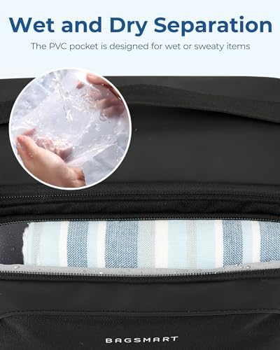 BAGSMART Toiletry Bag for Men, Wide Opening Travel Bag for Toiletries, Dopp Kit Water Resistant Shaving Hygiene Bag for Bathroom Shower, Toiletries Accessories,Travel Essentials (Navy Blue)