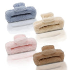 Ahoney 5 Inch Fuzzy Hair Claw Clips Extra Large Claw Clips Big Hair Clips for Thick Long Hair, Strong Hold Non-slip Jumbo Jaw Clips, Hair Accessories for Women (Warm)