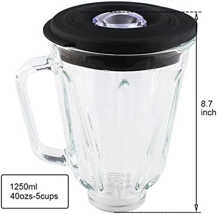 Replacement Parts 5cups Glass jar with SPB-7CH-LR Collar Collar and blade,Compatible with Cuisinart Blender