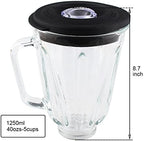 Replacement Parts 5cups Glass jar with SPB-7CH-LR Collar Collar and blade,Compatible with Cuisinart Blender