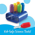 Learning Resources Jumbo Colorful Eyedroppers - Set of 6 with Stand, Ages 3+, Science Class Tools, Preschool Science, Sensory Accessories,Droppers for Kids,Back to School Supplies