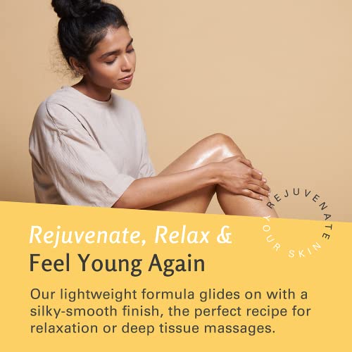 Ylang Ylang + Ginger Massage Oil for Massage Therapy and Manipulation Therapy | Collagen and Stem Cell Anti Cellulite Body Oil for Lymphatic Massage and Sore Muscles Skincare by M3 Naturals