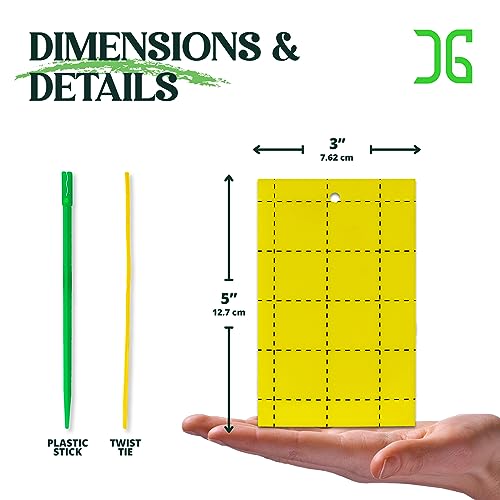 Catchmaster GRO Yellow Sticky Trap 72PK, Adhesive Outdoor Insect Trap, Protect Live Plants Indoor, Bug, & Fruit Fly Trap, Glue Traps for Home, Farm, Garden, Hydroponics, & Greenhouse, Pest Control