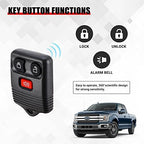 2 Replacement Keyless Entry Remote Key Fob Clicker Transmitter Compatible with Ford 1998-2016 F-150 F-250 F-350, Mazda, Mercury, Lincoln - 3 Button