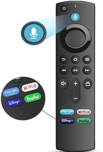 Upgrade Replacement Voice Remote (L5B83G) for FireStick 3rd Gen, Smart TV Stick/4K Max, Lite, Fire TV Cube & Cube Max, Fire TV 3rd Gen Pendant (Includes 2 Batteries)