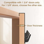Over The Door Hooks Hanger with Extended Arms, Fits 1 3/4" Doors - Bathroom Accessories and Towel Rack Organizer Holder for Coat Robe Hat - 1 Pack, Matte Black