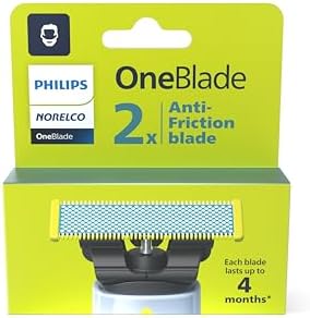 Philips Norelco OneBlade Anti Friction Blade, Genuine Replacement Blade for OneBlade Electric Shaver and Trimmer, Durable Stainless Steel, Trim, Edge and Shave, 2 Pack, QP225/80