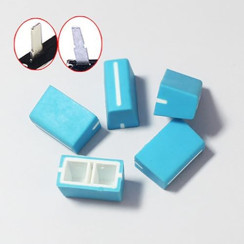 5pcs Universal Fader Knobs Replacement Fader Cap Slider for DJ Controller Mixer Console Pioneer Pioneer DJM、DDJ、XDJ, Denon Numark AKAI RANE VESTAX (Universal Blue Hats)