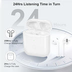 Wireless Charging Case Compatible with AirPod 2 1, Air Pod Charger Case Replacement for Charging Case with Bluetooth Pairing Sync Button, No Earbuds,White