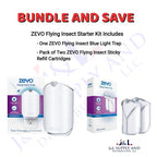 J & L Supply Zevo Flying Insect Trap Starter Kit Bundle- Gnat Sticky Traps for Plants House Indoor, Fungus Gnat Sticky Trap - White!