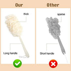 2Pack Back Scrubber for Shower，PIPUHA Loofah Sponge Shower Brush Using Body Exfoliating with Long Handle, Loofah on a Stick for Men Women, Bathing Accessories for Body Brushes (Blue and White)