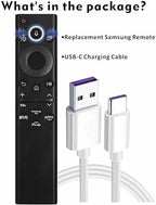 Replacement Smart Remote for Samsung TVs (Models from 2018-2025): Features Solar - Powered and USB - C Charging. for Samsung Neo, OLED, QLED, Crystal UHD, Frame TV, Terrace, Sero, and Serif Series