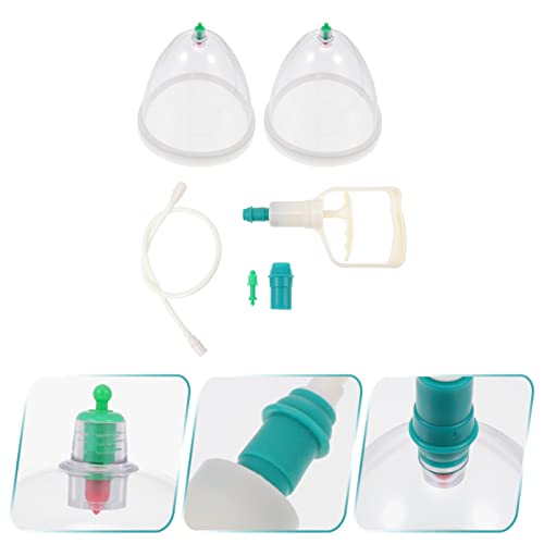 Ciieeo Vacuum Cupping Cup Hand Pump Set Breast Vacuum Cupping Buttock Lift Body Massage Cupping Set for Massage Therapists Cupping Machine Accessories for Women Ladies White