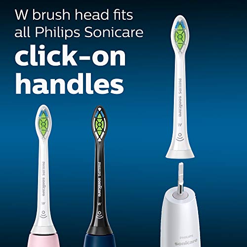 Philips Sonicare Genuine W DiamondClean Replacement Toothbrush Heads, 4 Brush Heads, White, HX6064/65