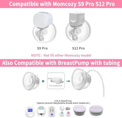 Double Hands-Free Wearable Breast Pump Parts 19mm Milk Collector Cup Compatible with Momcozy S9 Pro|S12 Pro Breastpump Incl 19mm Flange Use with S9 Pro|S12 Pro Parts/Accessories Replacement