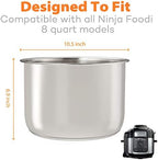 Sicheer Stainless Steel Inner Pot Replacement Insert Liner Accessory Compatible with Ninja Foodi 8 Quart