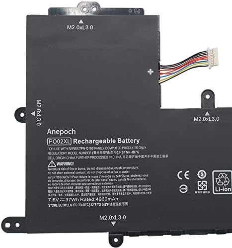 PO02XL Laptop Battery Replacement for HP Stream 11-R 11-R014WM Pro G2 G3 Series HSTNN-DB7G TPN-Q166 823908-1C1 823908-2C1 824560-005 HSTNN-IB7G 7.6V 37Wh 4810mAh