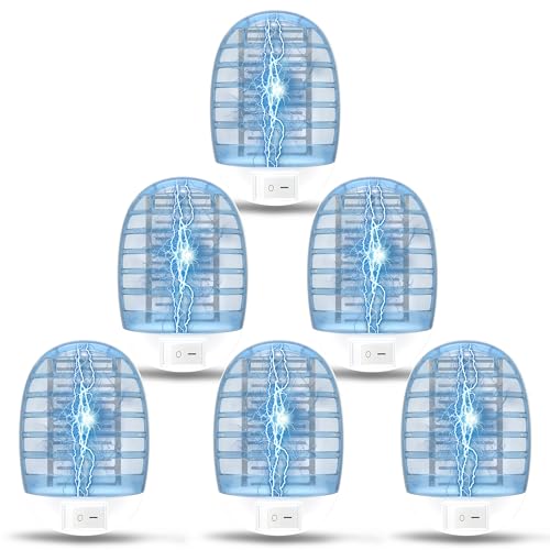 Flying Bug Zapper Indoor, Electronic Insect Killer, Mosquitoes Trap with Blue Lights for Living Room, Home, Kitchen, Bedroom, Baby Room, Office (6 Packs)