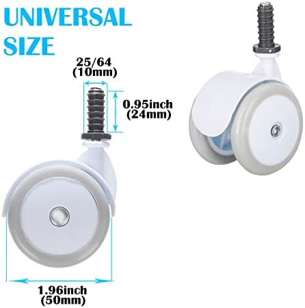 Baby Walker Replacement Wheels, Set of 4 - Universal Plastic Rubber Casters for Walker Accessories (Rubber Grey)