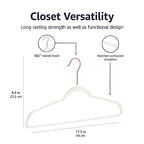 Amazon Basics Slim, Velvet, Non-Slip Suit Clothes Hangers, Ivory/Rose Gold - Pack of 30