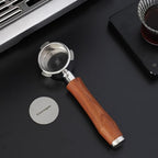 54mm Bottomless Portafilter with Puck Screen | Fits for 54mm Breville Machines | Stainless Steel portafilter and Rosewood Handle|Espresso Machine Accessories(Rosewood)